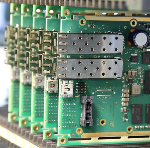 High-quality server circuit boards with multiple ports and connectors.