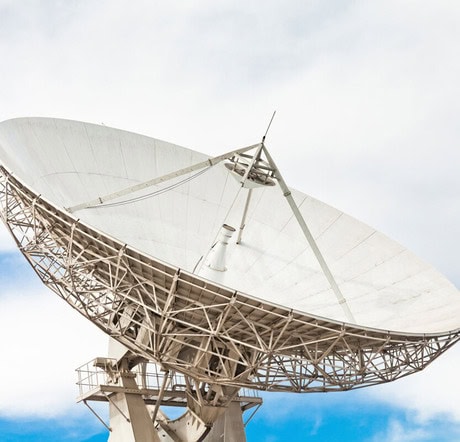 Satellite communication antenna for data transmission.